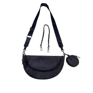 Sondra Roberts Suede Women's Shoulder Bag or Crossbody, Slate Blue, Two Straps